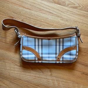 Like New Burberry Light Blue Plaid Bag
